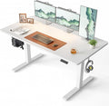 CubiCubi 55 x 28 Large One-Piece Electric Adjustable Standing Desk, White | Height Adjustable Electric Computer Home Office Sit Stand up Workstation, with Memory Presets, Headphone Hook by CubiCubi