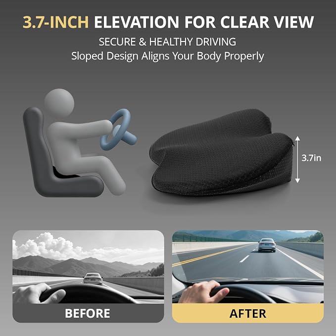 Car Seat Cushions for Driving | Car Seat Cushions,Relieve Sciatica & Back Pain, Improve Driving Posture, Ergonomic Truck Seat Cushion for Long Commute - Image 6