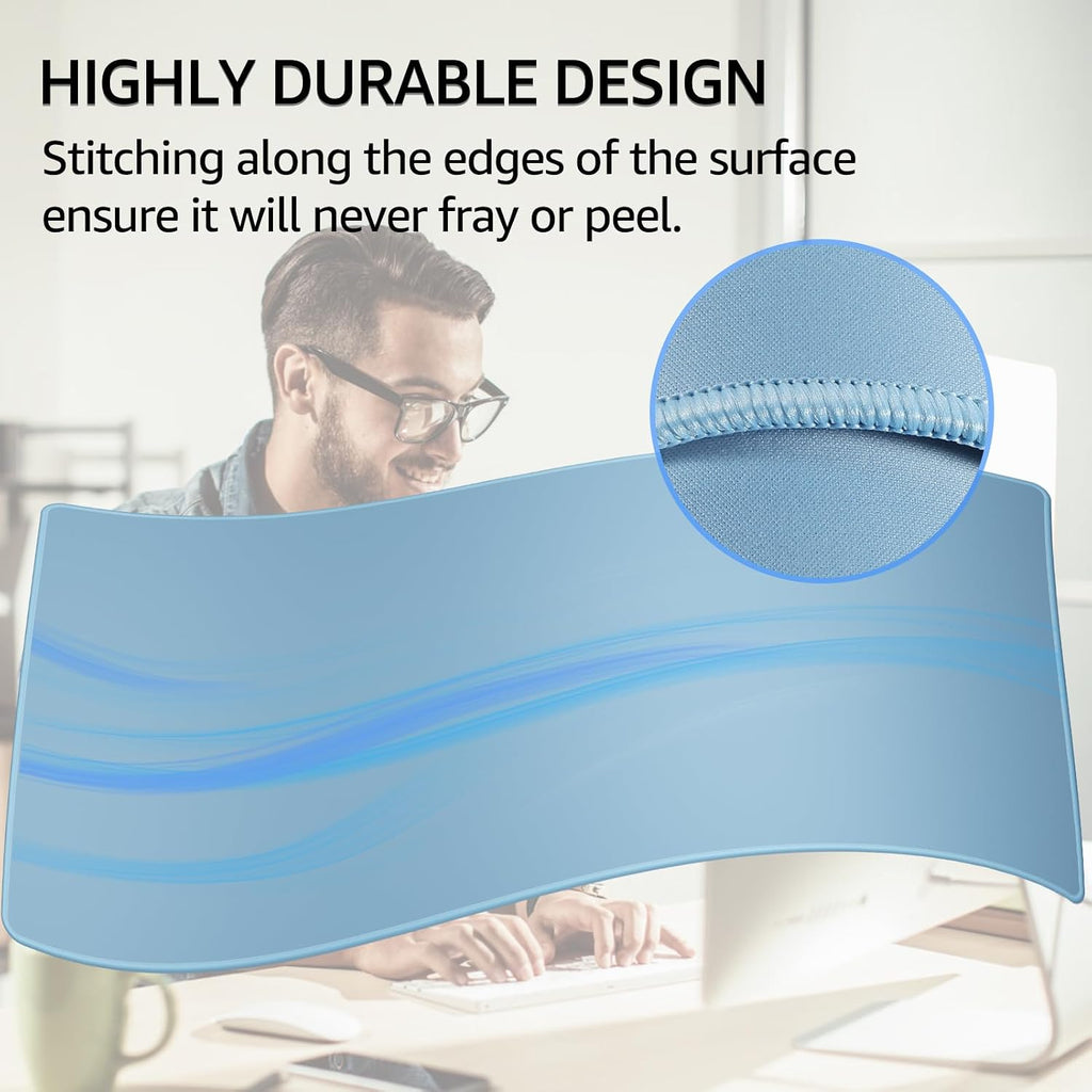 KTRIO Large Gaming Mouse Pad, Desk Mat, 31.5 x 15.7 in, Ice Blue, XXL - Image 3