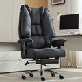 EXCEBET Big and Tall Office Chair 400lbs Wide Seat, Leather High Back Executive Office Chair with Foot Rest, Ergonomic Chairs Lumbar Support for Lower Back Pain Relief (Black) by EXCEBETOFFICECHAIR