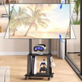 Rolling TV Stand on Wheels for 23-60Inch Flat/Curved Screen TVs,Tilt Mobile TV Cart with 2 Shelves,Portable TV Stand with Adjustable Height Holds up to 50lbs for Indoor Outdoor Max VESA 400x400mm by Aokitsink