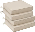 UNIKOME Outdoor Chair Cushions Set of 4, Water Resistant Patio Seat Cushions with Ties for Outdoor Furniture, High-Density Foam, UV & Fade Resistant, Piped Edge – 24" x 24" x 4", Beige by UNIKOME