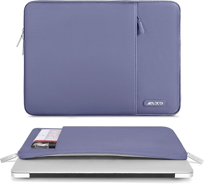 MOSISO Laptop Case 13 inch, Laptop Sleeve Bag with Pocket | Compatible with MacBook Neo A3404 2026/Air/Pro 13 M5/M4/M3/M2/M1 2026-2016, Polyester Vertical Computer Bag, Lavender Gray - Image 2