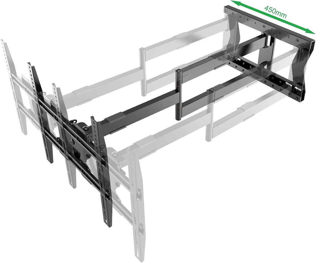 2100 Long arm TV Wall Mount for 32-75 Inch Screens Extra Long Extension up to 40 Inch Heavy-Duty TV Mount Holds up to 88 lbs Full-Motion, Swivels up to 180° Max. VESA 600x400, Black - Image 9