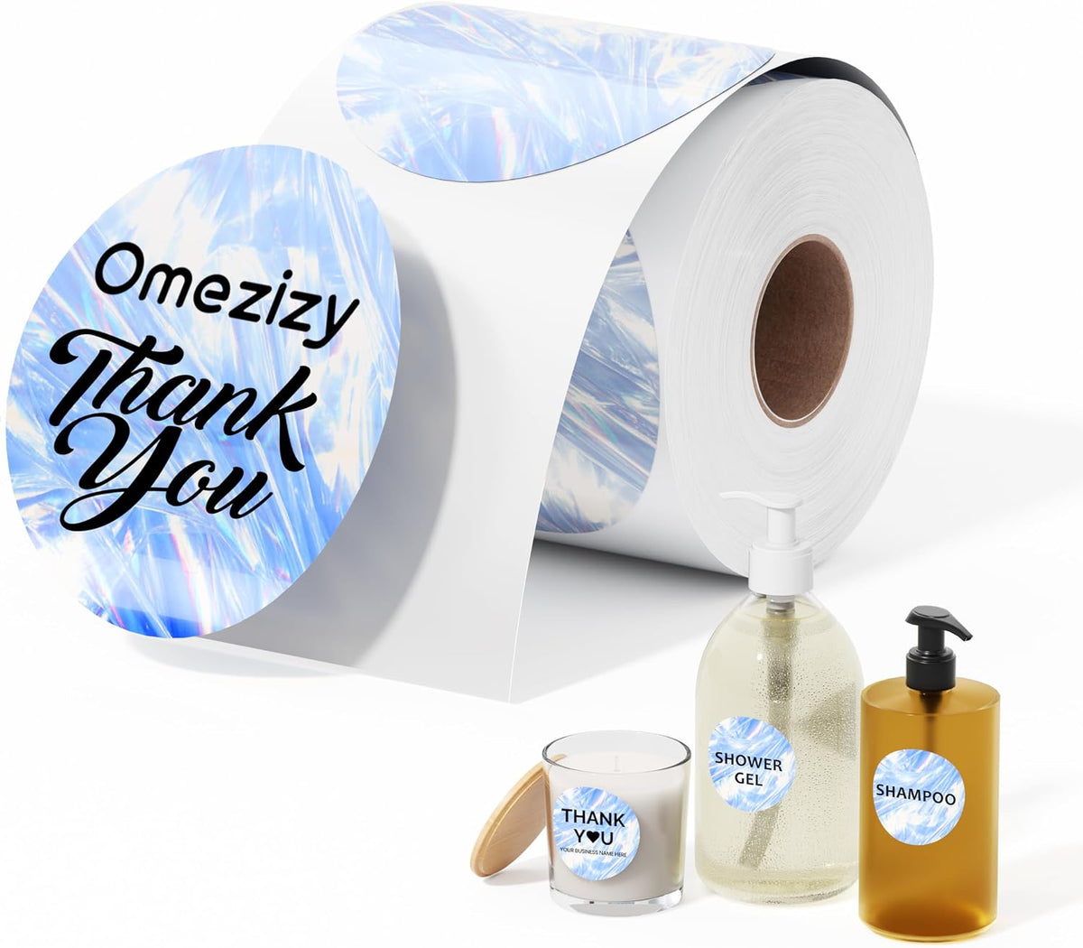 500PCS 2" Circle Thermal Labels, Waterproof Self-Adhesive by Omezizy