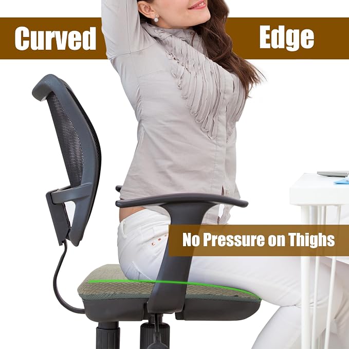 HOMBYS Tufted Furry Recliner Seat Cushion for Elderly Foam Curved Edge Large Square Seat Cushion for Recliner Chair, Floor Pillow, Office Chair, Car, No Pressure on Thighs(Coffee) - Image 5