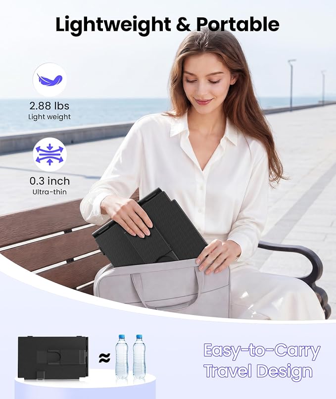 Laptop Screen Extender, 15.6" 1080P FHD Detachable & Portable Dual Monitor | Fit for 14-17.3" Laptops, Plug & Play, Travel Monitor Extender, Built in Speakers, Compatible with Wins/Mac/Chrome/Android - Image 6