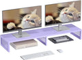 Dual Computer Monitor Stand Riser, Desk Organizers and Accessories, Printer & TV Stand, Desk Shelf, Office Desk Accessories & Desktop Workspace Organizer for Office Supplies, Purple by Illuminatinglifewiththewarmthandloveoflight