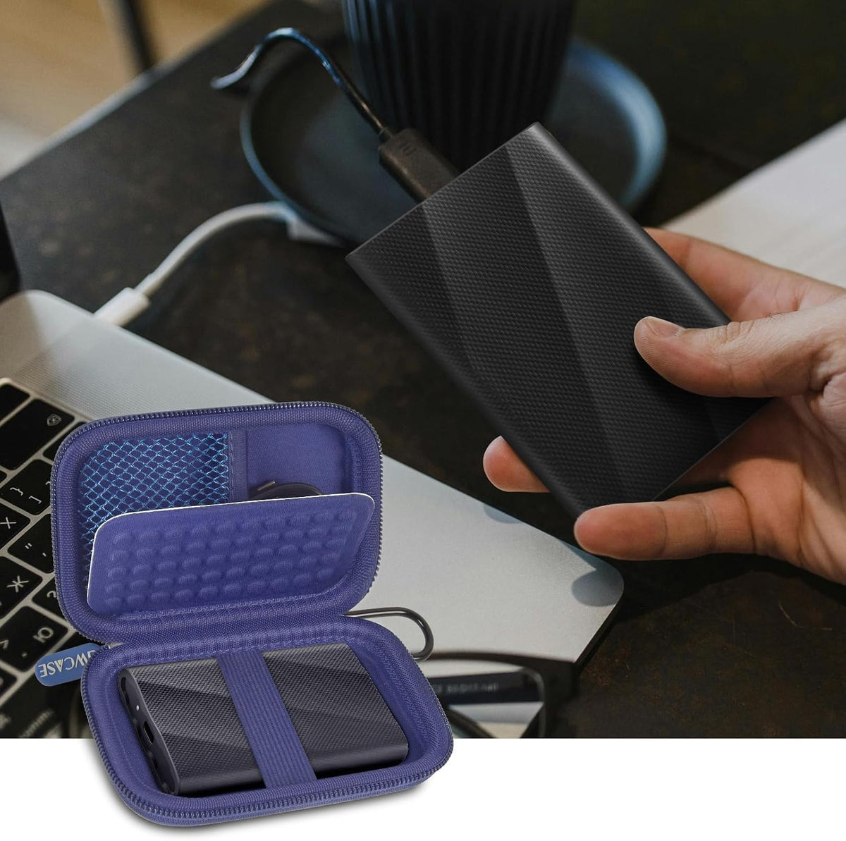 GWCASE for Samsung T9/T7/T7 Shield SSD Case, Anti-Shock, Blue - Image 9