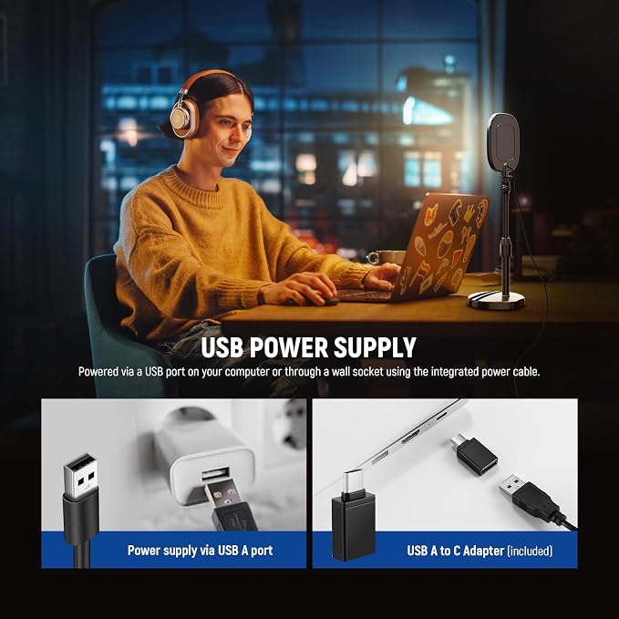 NEEWER Basics 2 Pack 5" Full Screen LED Ring Light with Stands for Desk Video Conference, 10W Bi Color Edge Lit Computer Laptop Webcam Zoom Calls Lighting Streaming Phone Recording, CRI95, NL10 - Image 6
