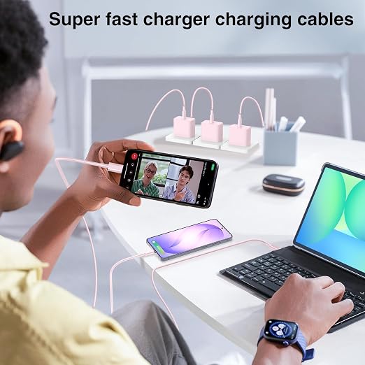 60W USB C Quick Wall Charger Block for Galaxy S26 Android Phones, 3Pack Super Fast Charger Adapter with Bulk 3/6/10FT Long USB C Charging Cable Cords for Samsung Galaxy S26+/S25/S24/S23 Ultra - Image 5