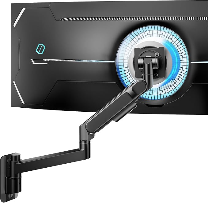 ARES WING Monitor Wall Mount for 24-57 Inch Ultrawide Screen, Black | Premium Heavy Duty Gaming Monitor Arm for 60 lbs, Full Motion Gas Spring, Bearing Head for Easy Adjustment, 75/100 VESA Mount - Image 9