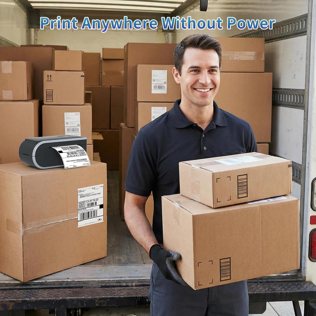 JADENS Battery Powered Thermal Printer, Cordless 4x6 Shipping Label Printer for Small Business, Prints 700+ Labels per Charge, 25H Standby, Portable Labeler for iPhone, Mac, Windows - Image 7