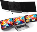 ROYY Laptop Screen Extender, 14" Triple 1080P FHD IPS Portable Monitor | One cable plug & play, Fits 13-17.3" laptops, Multi screen compatible with Windows/Mac/Android/Switch/PS by ROYY