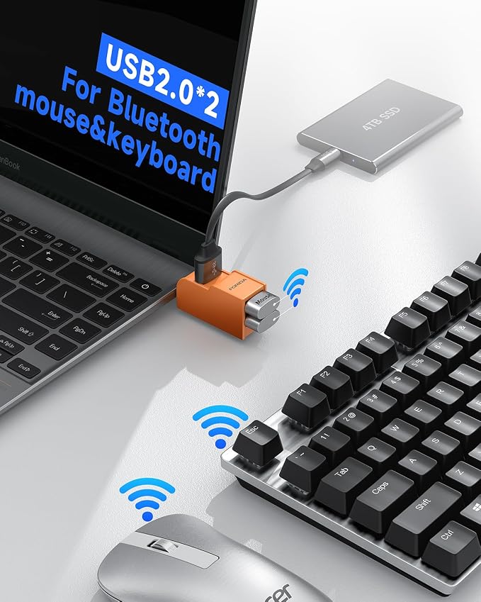 3 Ports USB 3.0 hub, USB Splitter to 2 USB 2.0 Out &1 USB-3.0 Port | Portable USB Adapter for Keyborad, U Disk, Camera, Mouse, Orange USB 3.0 Hub Laptop Accessories(Orange) - Image 5