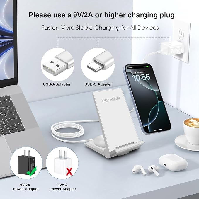 PDKUAI 2 in 1 Wireless Charger,[New Update] 25W Foldable Wireless Charging Station for Samsung Galaxy 25/24/23/Note 20/Buds3,Dual 15W Fast Dual Induction Charge Stand for iPhone 17/17 Pro/16/15/14 - Image 5