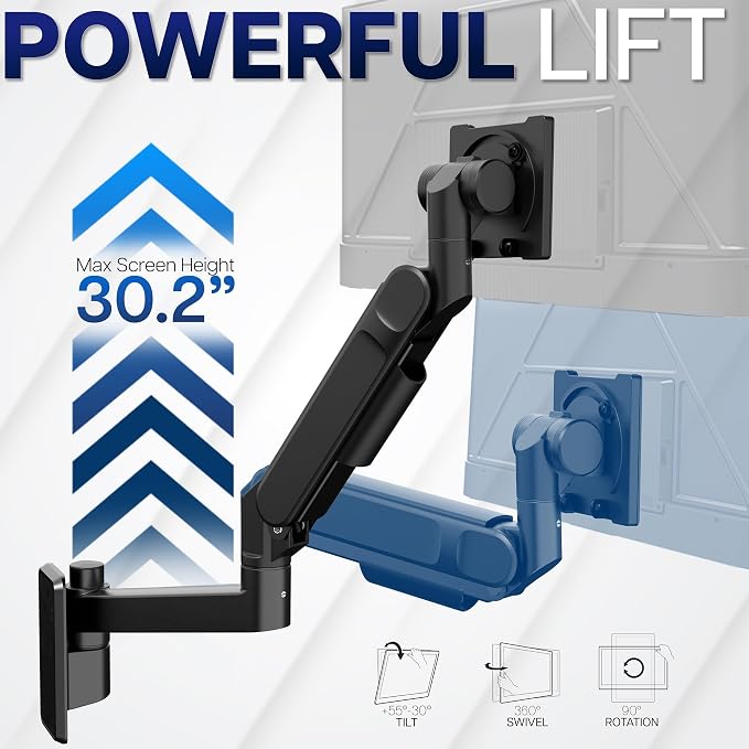 VIVO Black Ultrawide Monitor Wall Mount for up to 57 in Screens, MOUNT-G57 | TV and Monitor Arm, VESA Wall Mount, Designed for Samsung Odyssey Ark, Neo G9, ViewFinity S9, and More, Holds 59.4 lbs - Image 3