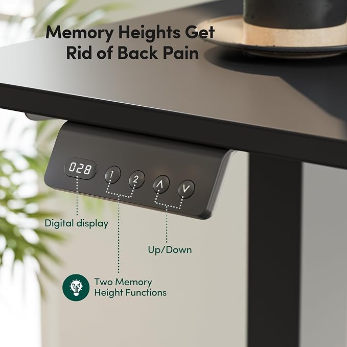 CubiCubi 63x48 Inches L Shaped Standing Desk with 3 Drawers and Monitor Shelf, Height Adjustable Corner Computer Desk with Hooks, Sit Stand Up Ergonomic Home Office Workstation Table, Black - Image 7