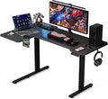 L Shaped Electric Standing Desk - 51x31.5 Inch Reversible Corner Sit Stand Desk with Hook&Cup Holder,Electric Height Adjustable Table,for Small Home Office&Bedroom Computer Desk, Black Carbon by Acrolix