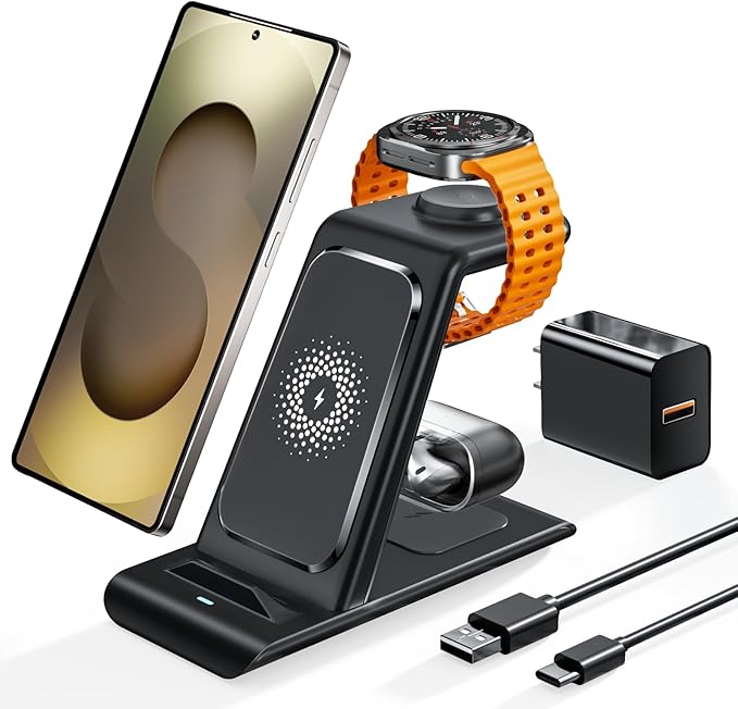 Wireless Charging Station for Samsung Galaxy Watch 8/7/6/5/4/3,S26 Ultra | Wireless Charger Samsung Phone Stand for Galaxy S25/S24/S23/S22/Note,Watch Ultra,Buds4/4 Pro/3/2 Pro/Live Multiple Devices - Image 8