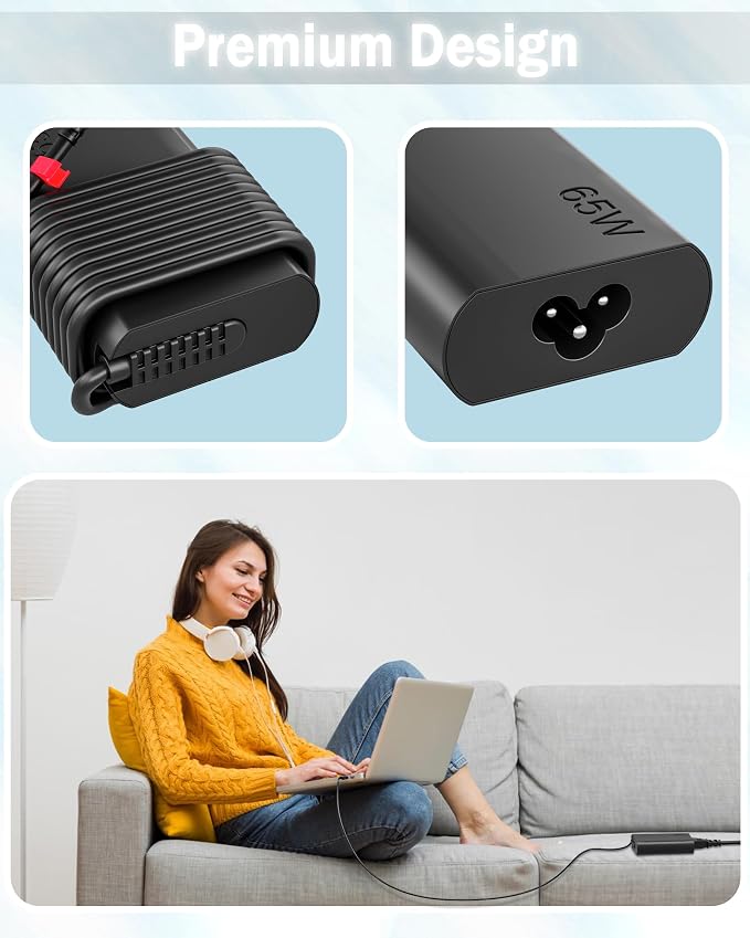 WZXHU 65W USB C Laptop Charger for Lenovo ThinkPad Yoga ThinkBook | Compatible with ThinkPad X1 Carbon T14 E14 E16, Yoga 7i 9i, ThinkBook 14 15, Chromebook, Fast Charge Slim Travel Type C Cord - Image 6
