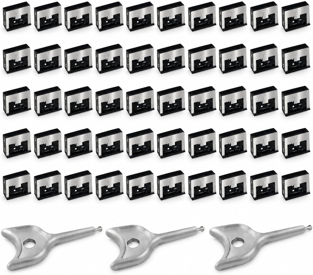 USB A Metal Port Blockers 50 Pack, Security Locks with 2 Keys, Black by PortPlugs