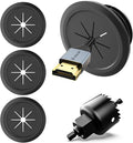 VCELINK 2.36" Mini Cable Management Grommets, Black, 4-Pack | 2.36" Mini White Cable Management Kit | Push Type | Hides TV Wires | 4-Pack Grommets & 1 Hole Saw Drill Bit by VCELINK