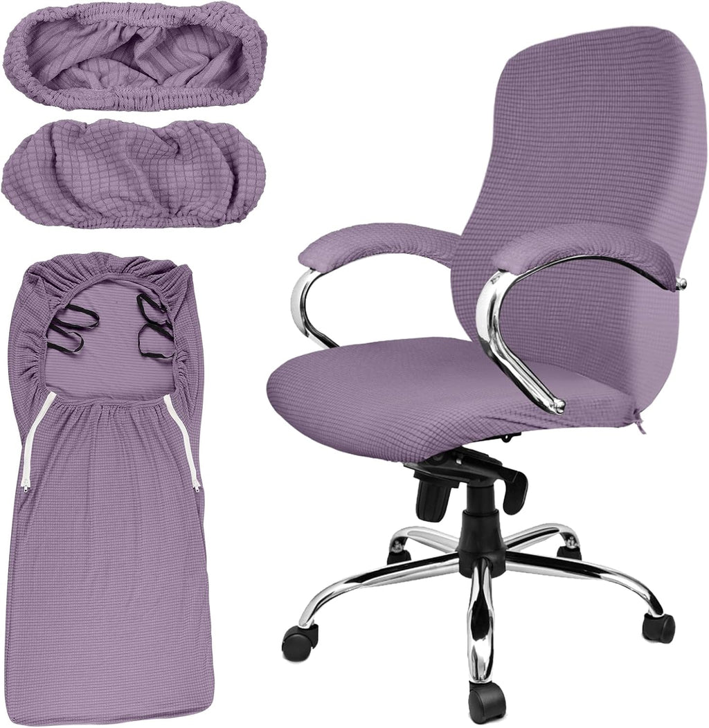 Tatuo 3 Pcs Computer Office Chair Armrest Cover, L, Waffle, Purple by Tatuo