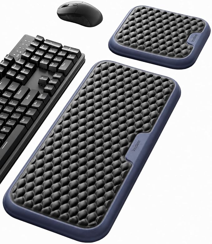 Vaydeer Extra Large Wide Wrist Rest Set for Keyboard and Mouse, Computer Ergonomic Wrist Support, Armrest Elbow Pad Mouse Rest, Typing Pain Relief Soft Memory Foam Desk Cushion for Office Work Gaming by Vaydeer