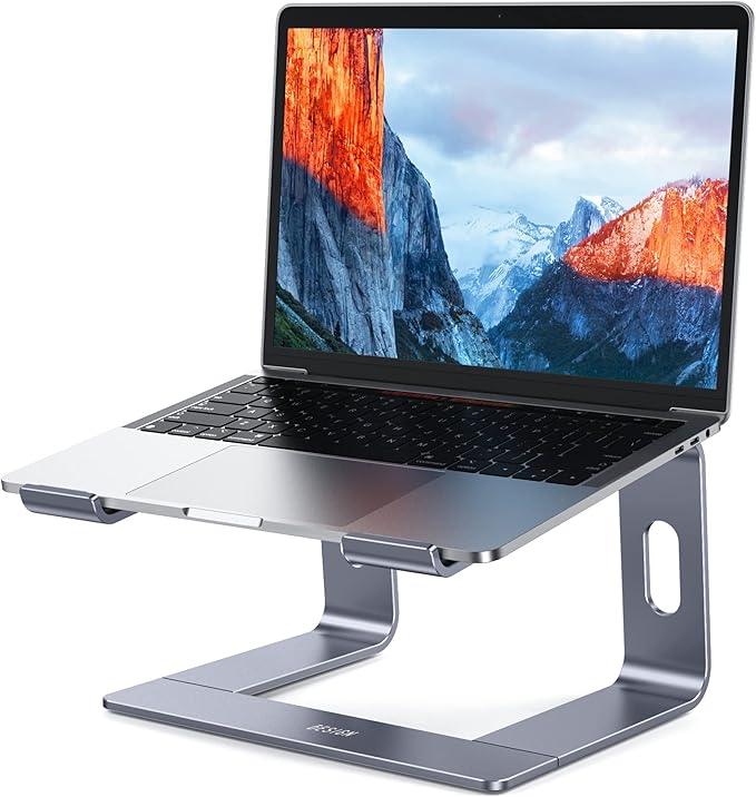 BESIGN LS03 Aluminum Laptop Stand, Ergonomic Detachable Computer Stand, Notebook Holder, Laptop Mount Compatible with Air, Pro, Dell, HP, Lenovo More 10-15.6" Laptops, Space Gray by BESIGN
