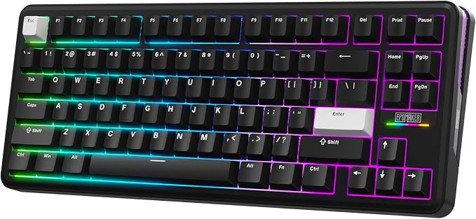 EPOMAKER TH85 QMK/VIA Wireless Gaming Keyboard, BT5.0/2.4GHz/USB-C | Hot-Swap Pre-lubed Custom Creamy Jade Linear Switches, Gasket Creamy Keyboard for PC/Mac/Office/Gaming (Black) by EPOMAKER