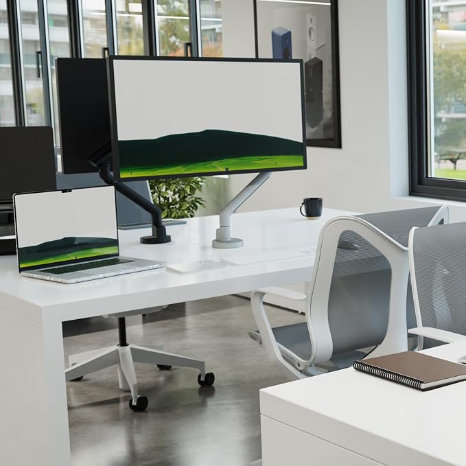 Kanto DM1 Single Monitor Desktop Arm for 17” - 40” Flat, Curved and Ultrawide Monitors | 4.4 to 22 lb Weight Capacity | On-the-Fly Height Adjustment w/Spring Arm | Easy Install | Black - Image 9