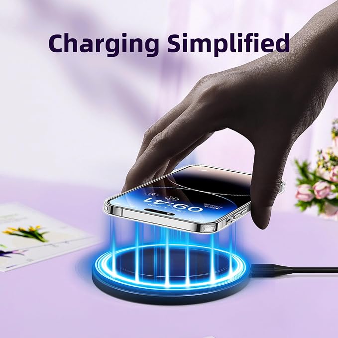 Wireless Charger Compatible with iPhone 17 16 15 14 13 12 11 Pro Max/Mini/Plus/XR/X/8, 15W Max Fast Wireless Charging Pad Mat for Samsung Galaxy S23/S22/S21/S20/S10, Galaxy Buds - Image 7