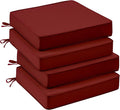 UNIKOME Outdoor Chair Cushions Set of 4, Water Resistant Patio Seat Cushions with Ties for Outdoor Furniture, High-Density Foam, UV & Fade Resistant, Piped Edge – 24" x 24" x 4", Wine Red by UNIKOME