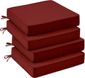 UNIKOME Outdoor Chair Cushions Set of 4, Water Resistant Patio Seat Cushions with Ties for Outdoor Furniture, High-Density Foam, UV & Fade Resistant, Piped Edge – 19" x 19" x 3", Wine Red by UNIKOME