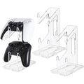 FYY Game Controller Holder 2 Pack - 2 Tiers Universal Dual Controller Stand Headphone Holder, Acrylic Clear Controller Display Stand Compatible with Nintendo Switch Xbox PS5 PS4 by FYY