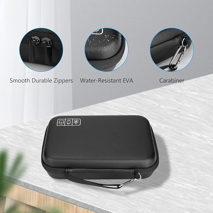 ProCase Hard Travel Electronic Organizer Case for MacBook Power Adapter Chargers Cables Power Bank Apple Magic Mouse Apple Pencil USB Flash Disk SD Card Small Portable Accessories Bag - Image 8