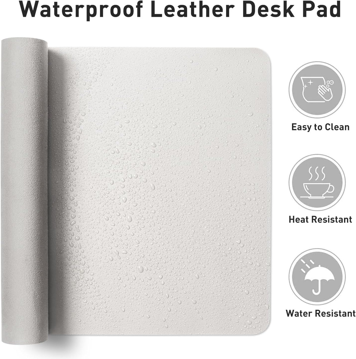 Aothia Faux Leather Desk Mat – Large Mouse Pad, Non-Slip PU Leather Blotter, Waterproof Writing Surface for Office and Home (Off-White, 47.2" x 23.6") - Image 6