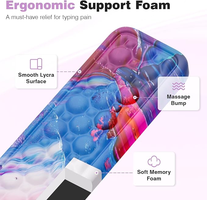 Ospelelf Ergonomic Wrist Rest for Computer Keyboard Pad, Large Arm Rest Wrist Support for Mouse, Relieve Wrist Pain, Multicolored - Image 5