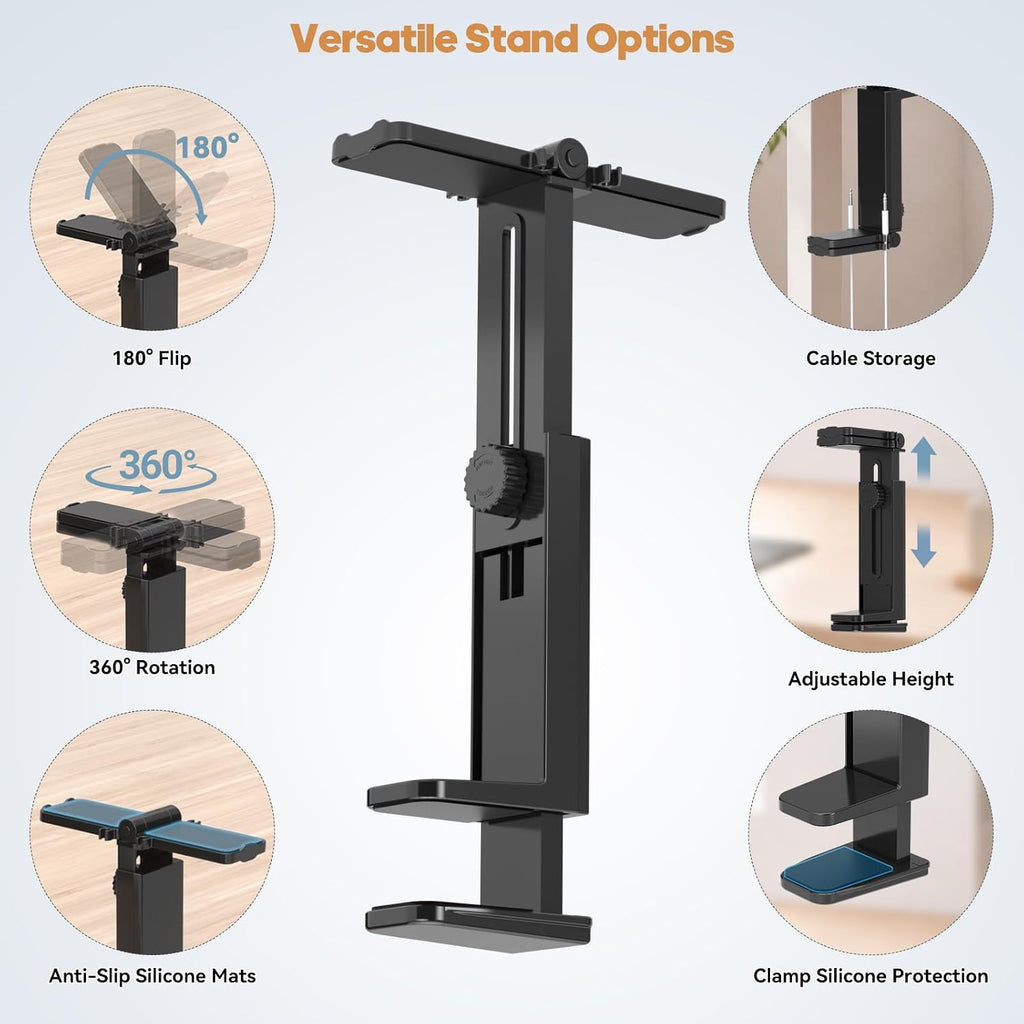 Dual Headphone Stand for Desk, 360° Rotatable & 180° Flippable Holder - Image 5
