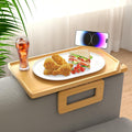 Couch Arm Tray Table Sofa Arm Clip, Armrest Tray Table Suitable for Home Drinks/Fast Food/Fruit Etc, Large Size Multi-Function Natural(Dual Phone/Tablet Holder) by Smatdecis