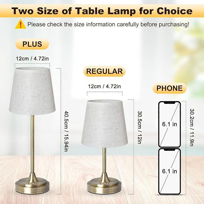Wowag Small Cordless Table Lamp Rechargeable,5000mAh Battery Operated Desk Lamp,3 Colors & 7 RGB Stepless Dimmable,Touch Ambient Light for Bedside,Bedroom,Dining Room,Living Room,Bronze,FlaxenShade - Image 6