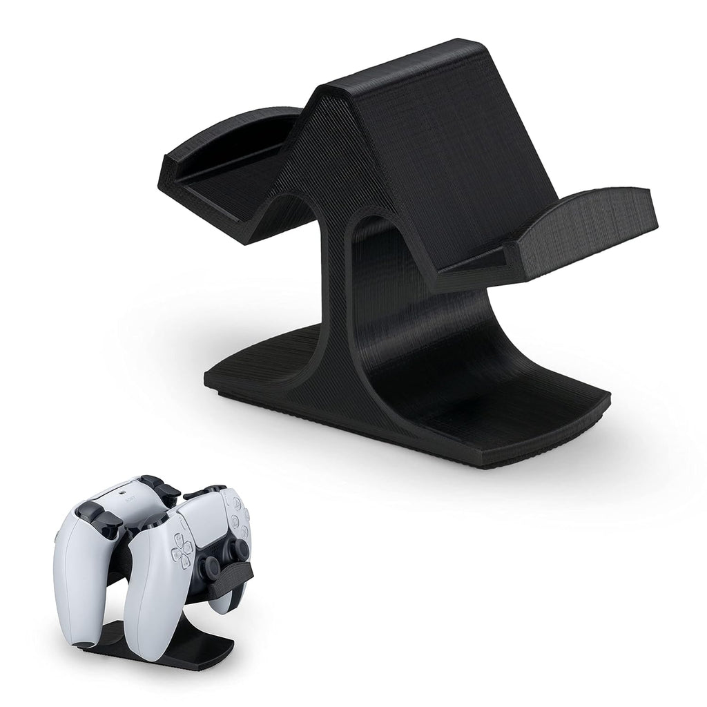 Dual Game Controller Desktop Holder Stand - Universal Design for Xbox ONE, PS5, PS4, PC, Steelseries, Steam & More, Reduce Clutter UGDS-03 (Black) by BRAINWAVZ