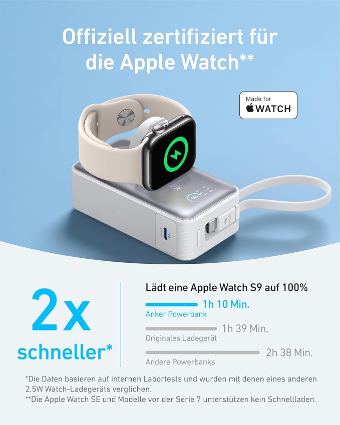 Anker MagGo Power Bank for Apple Watch, 10,000mAh 35W Max Portable Charger | Officially certified, for iPhone 17/16, iPhone 15 series, iPad, AirPods and more - Image 5