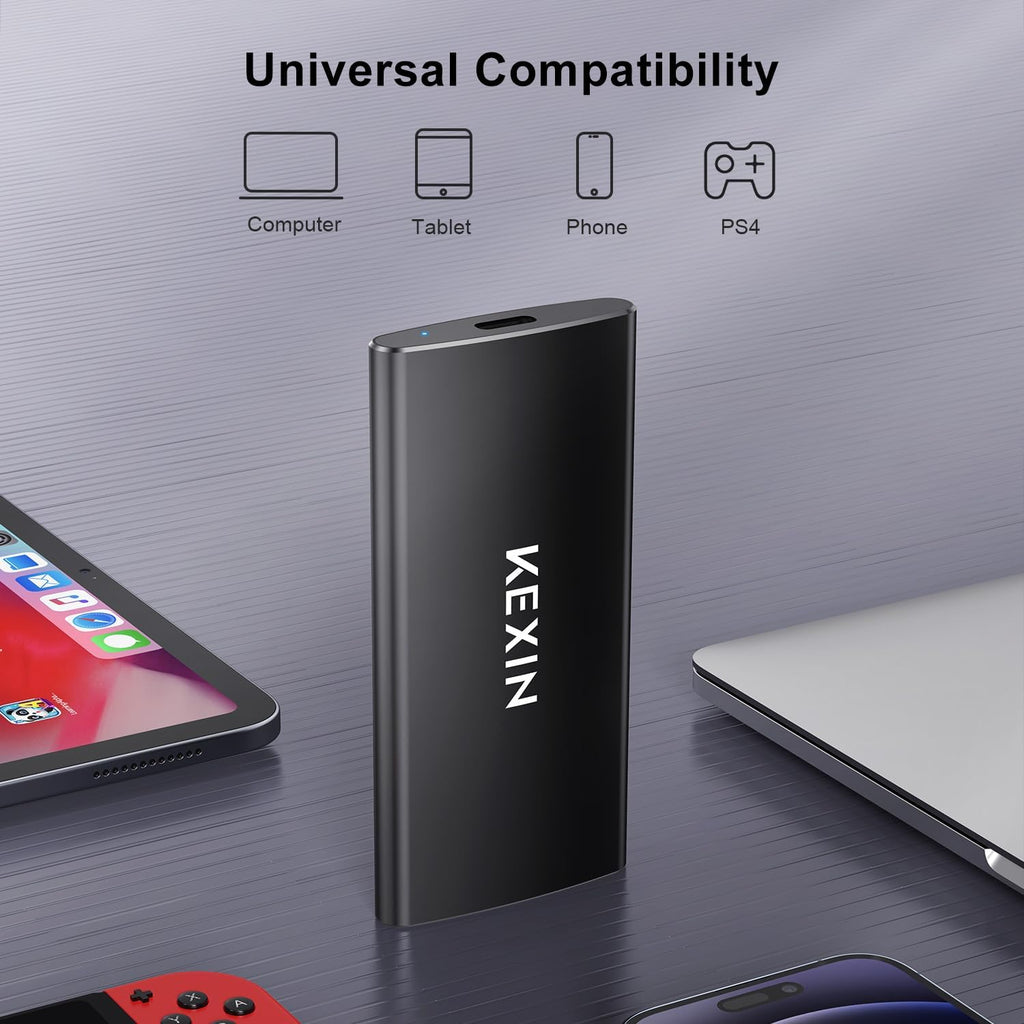 KEXIN 512GB External SSD Up to 500MB/s USB-C Portable SSD USB 3.1 External Solid State Drive 512G Type-C External Drive for Laptop, Mac, Xbox,PS4 - Image 4