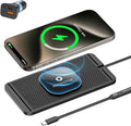 Magnetic Wireless Car Charger Pad, REESTECQI 15W Wireless Charging Pad for Magsafe Charger Non Slip Type C with 40W Car Charger for iPhone 17/16/15/14/13/12, Airpods (30CM Cable) by REESTECQI