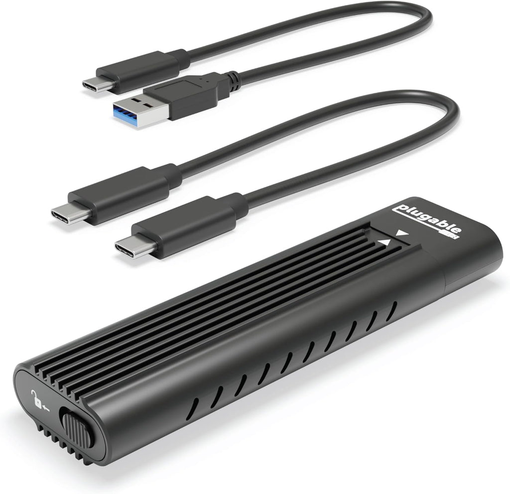 Plugable M.2 NVMe SSD Enclosure; Tool-Free & Driverless by Plugable