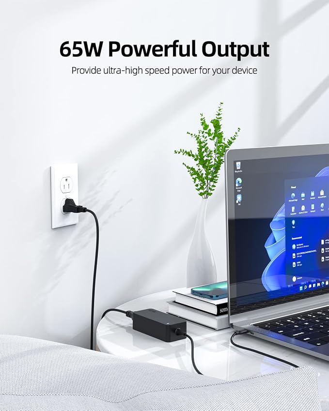 USB C Laptop Charger for Lenovo - Compatible with Thinkpad, Yoga, Chromebook, Thinkbook, IdeaPad, 65W/45W AC Adapter with 10Ft Extended Sturdy Cable | ThinkPad X1 Carbon, T14, T15, T16, E14, E15, L14, X13, Yoga 6, Yoga 7 9 IdeaPad 3, IdeaPad 5, Flex 5,... - Image 5