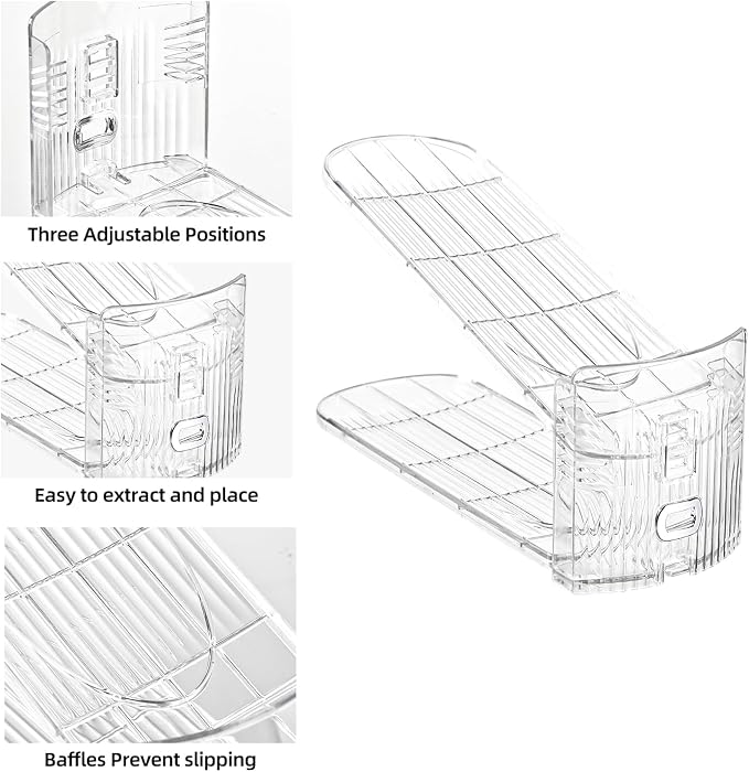 Shoe Slots Organizer,Adjustable Shoe Rack with Three Levels,shoe stackers for a pair of Shoes (Clear, 10 Pack) - Image 4