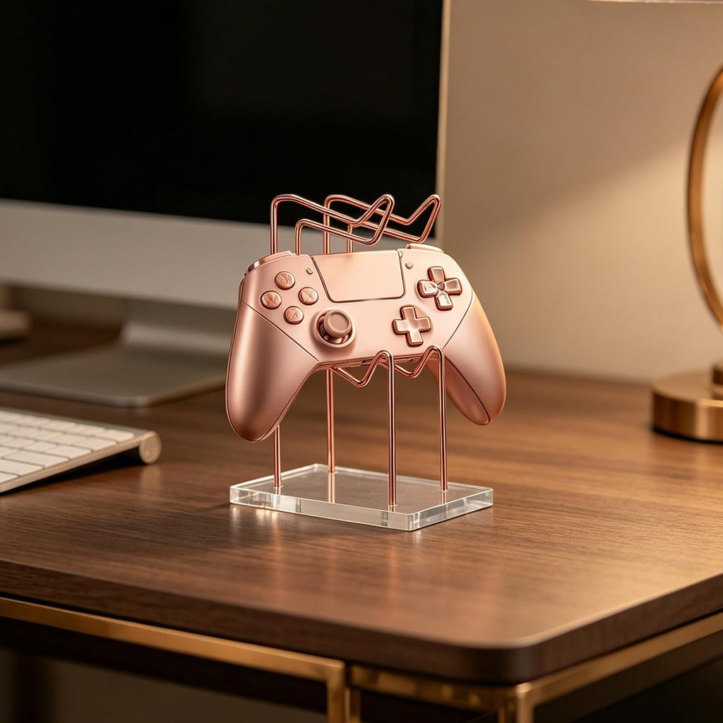 Gaming Controller Stand with Acrylic Base and Iron Support for Desk - Image 5